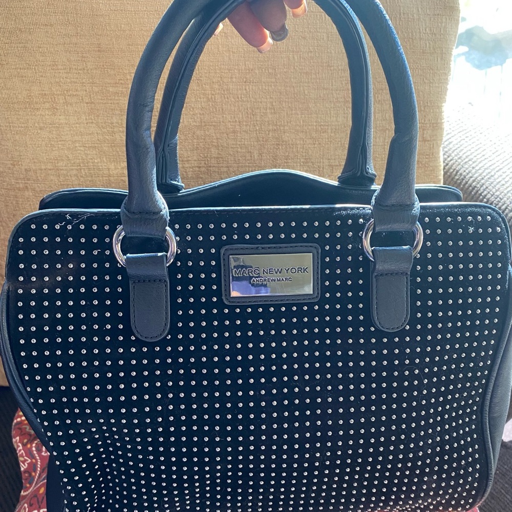 Studded satchel bag